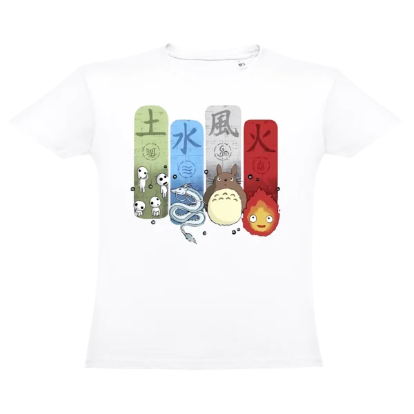 ESTUDIO-GIBLI-ELEMENTOS-BLANCO Camiseta Elementos de Studio Ghibli